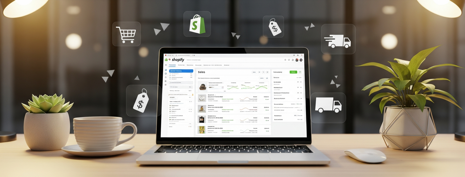 Shopify store builder illustration